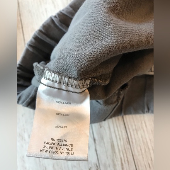 Ellen Tracey 100% Linen Crop CapriPants  Gray Pull On with Pockets size M - Picture 14 of 14